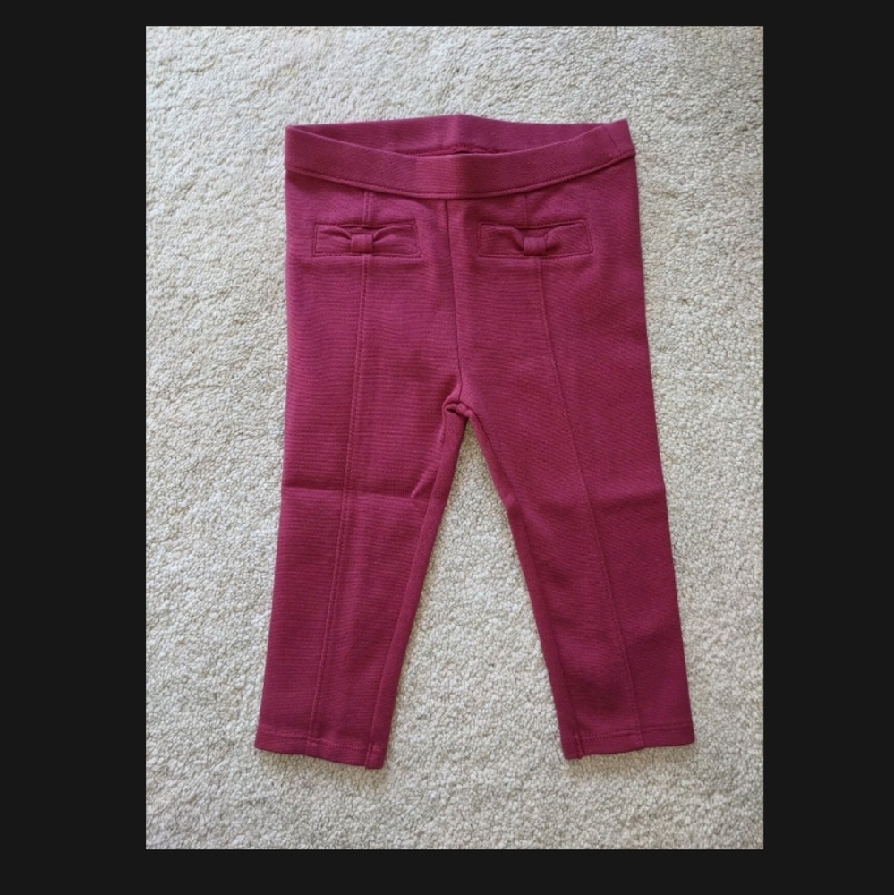 NWT Janie & Jack Baby Ponte Pant, Dusty Fuschia Pink, 12-18M